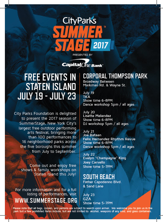 city parks summer stage 2017